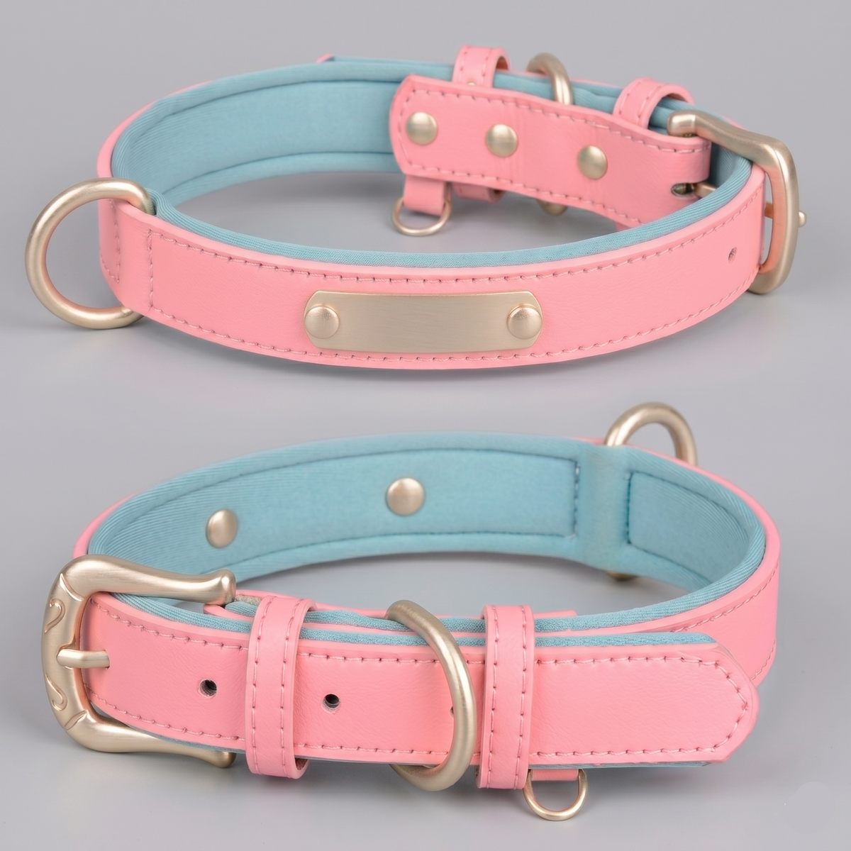 Leather Dog Collar w/Nameplate