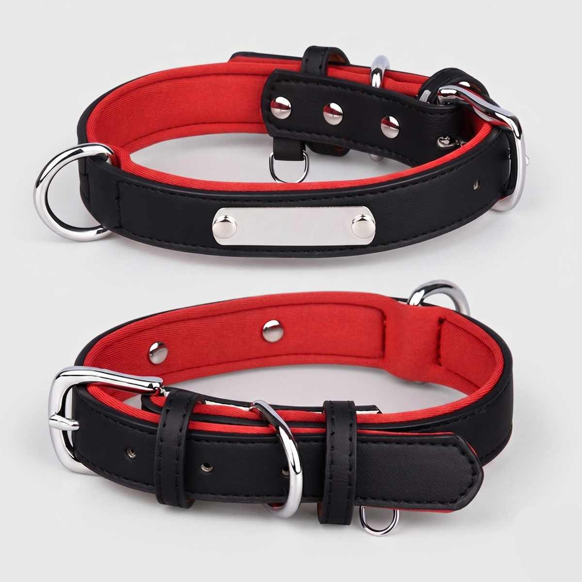 Leather Dog Collar w/Nameplate