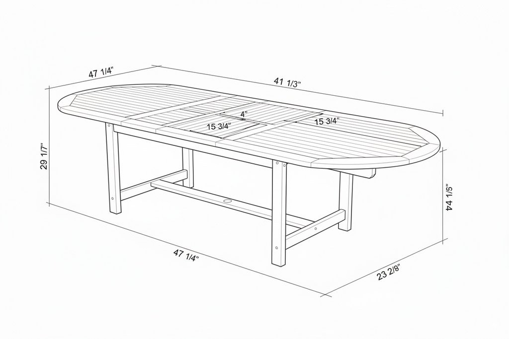 Teak Extendable Table Set