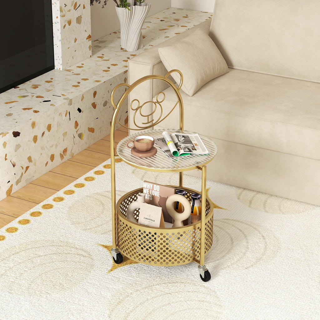 Side Table on Lockable Wheels