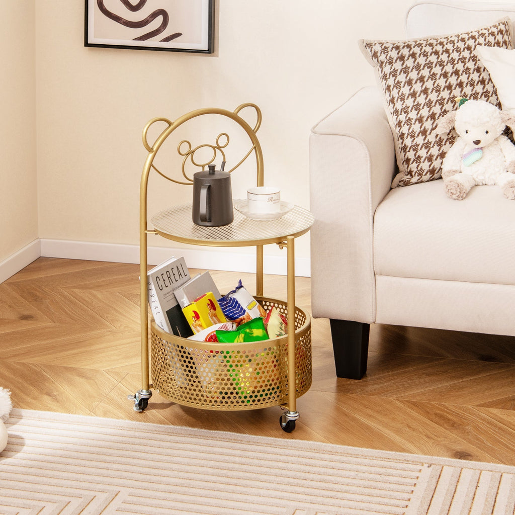 Side Table on Lockable Wheels