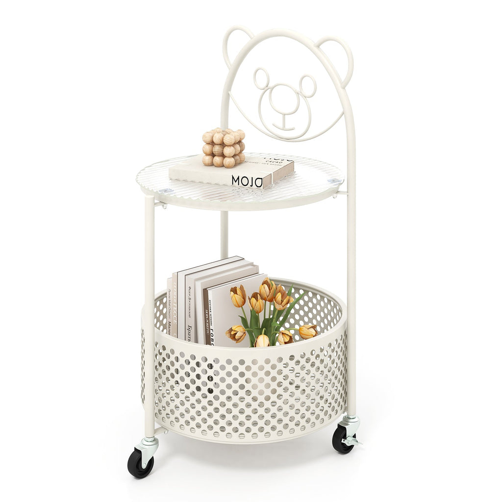 Side Table on Lockable Wheels