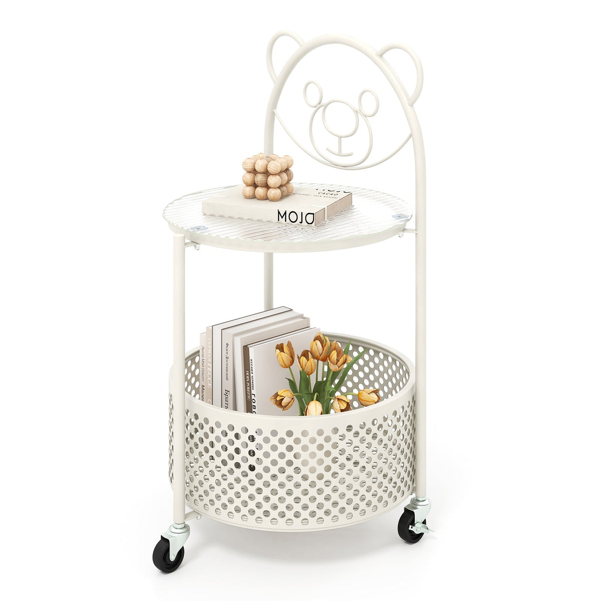 Side Table on Lockable Wheels