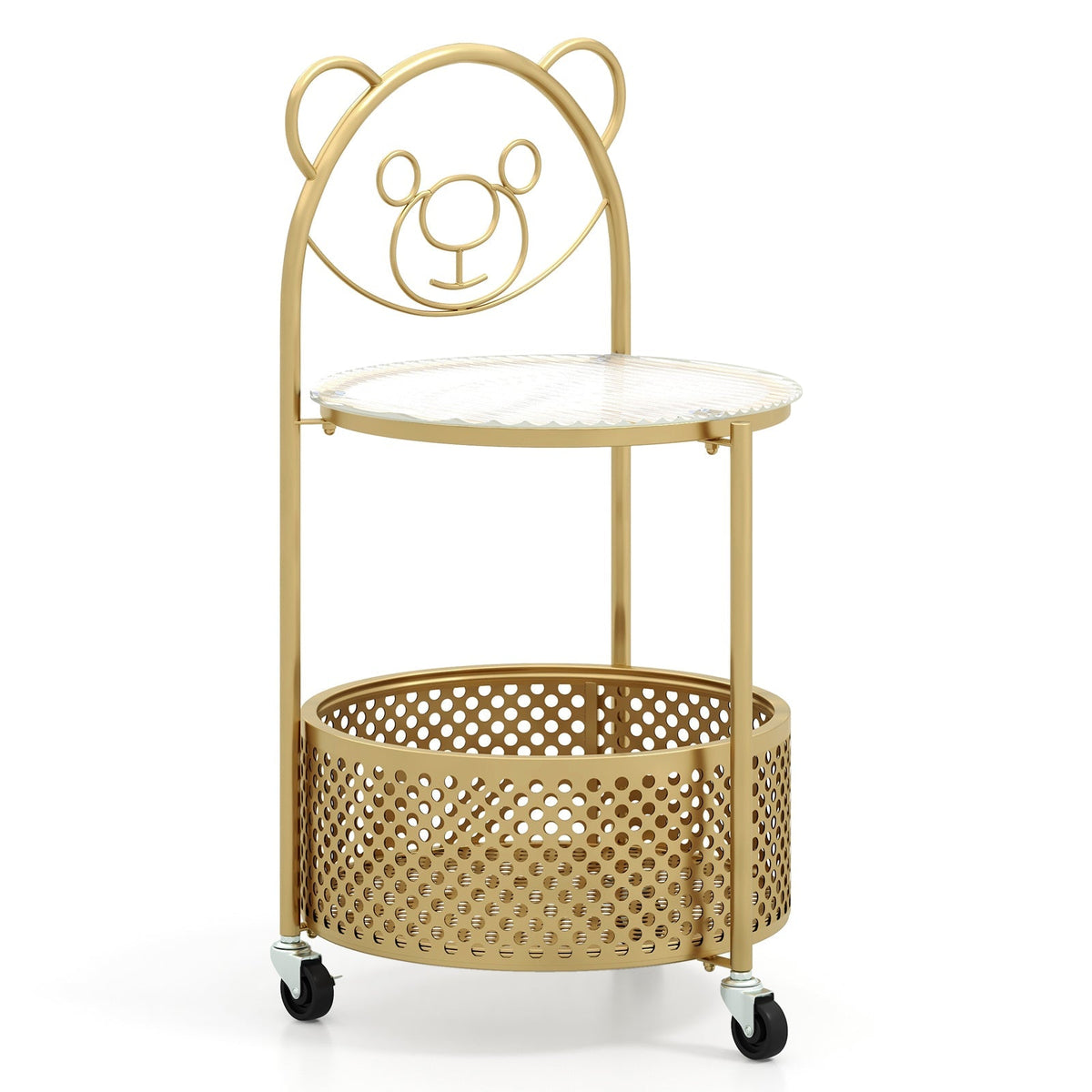 Side Table on Lockable Wheels