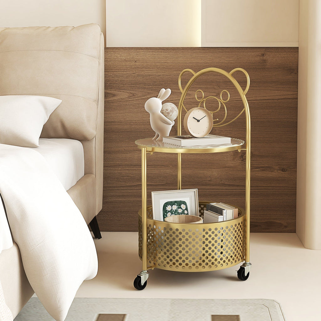 Side Table on Lockable Wheels