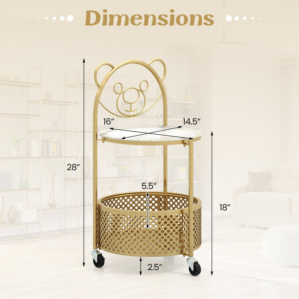 Side Table on Lockable Wheels