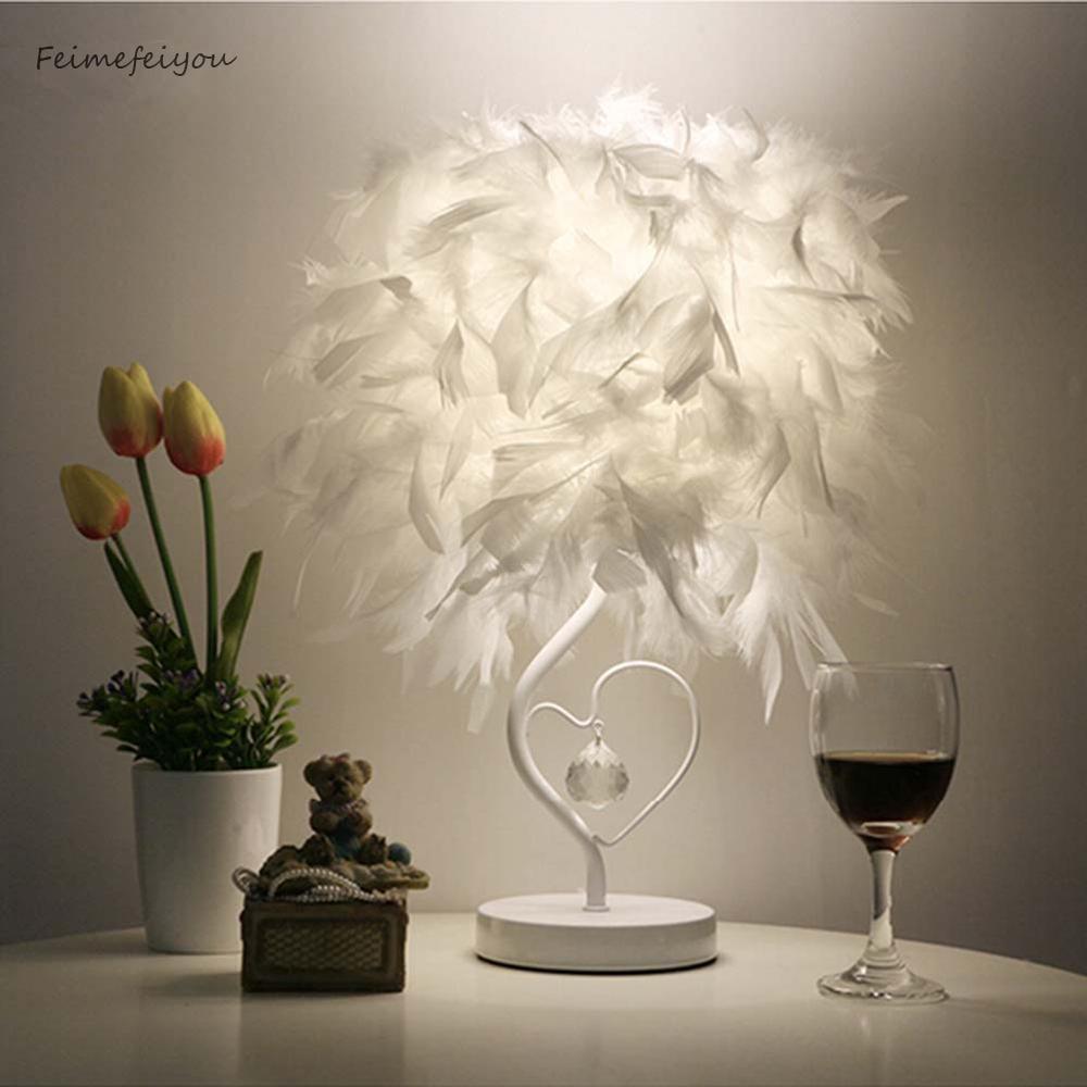 Feather Crystal Table Lamp