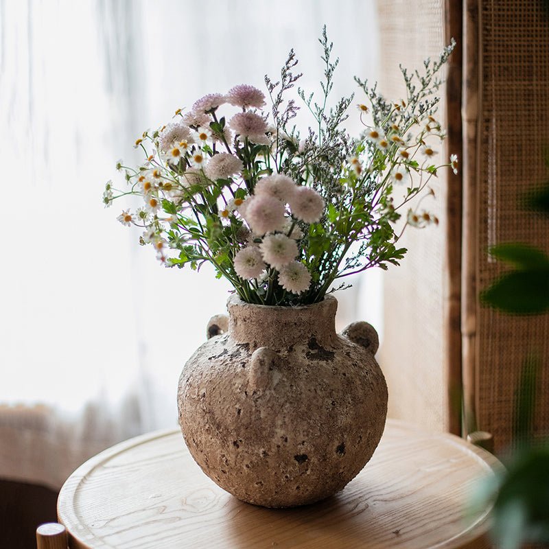 Stoneware Vase For Dried Flowers