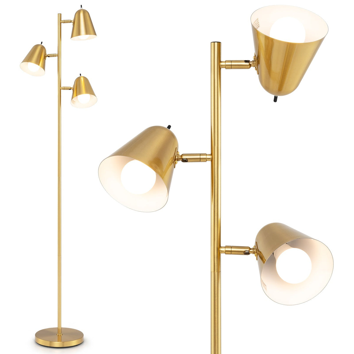 64" 3-Light Floor Lamp