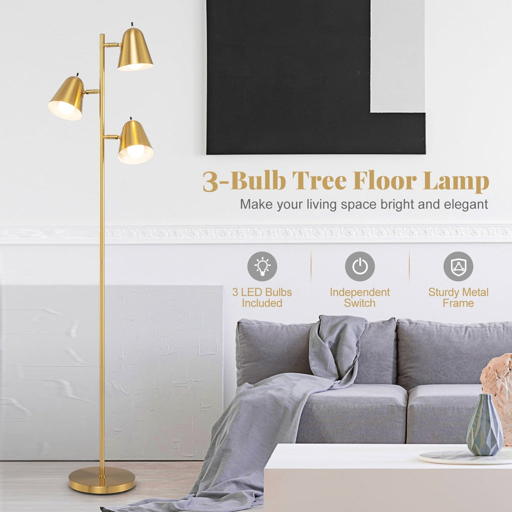 64" 3-Light Floor Lamp