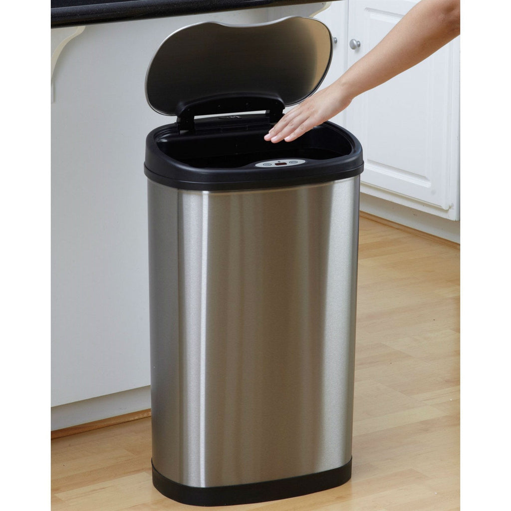 SS 13 Gal. Touchless Trash Can
