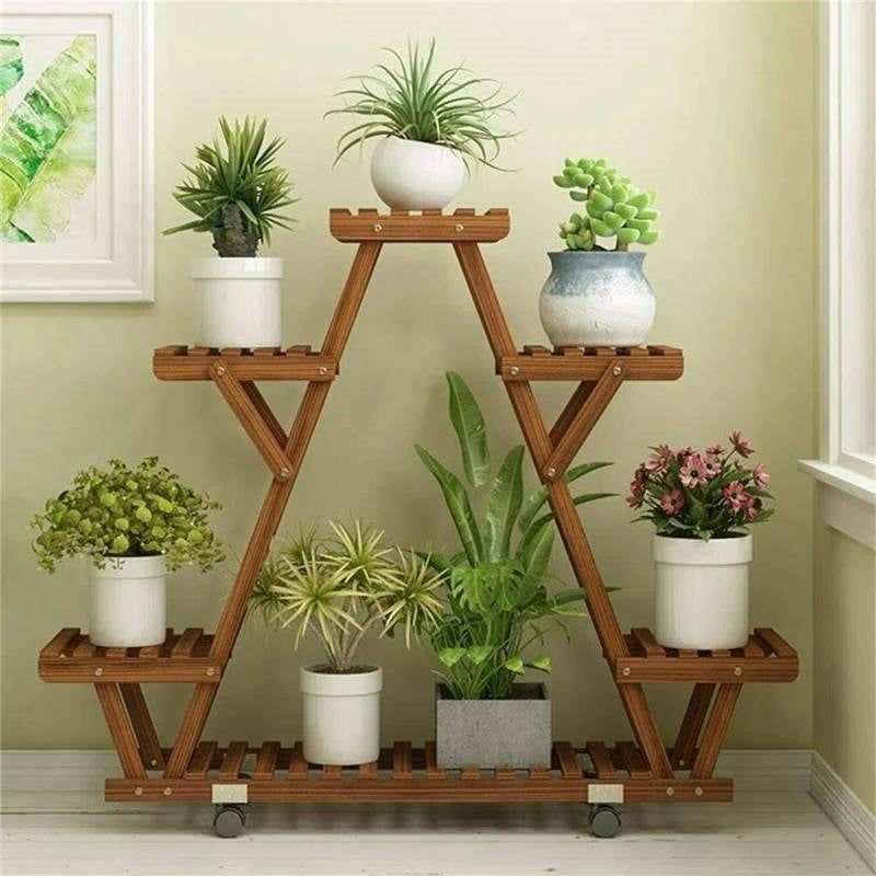 Multi-Tier Wooden Plant Stand