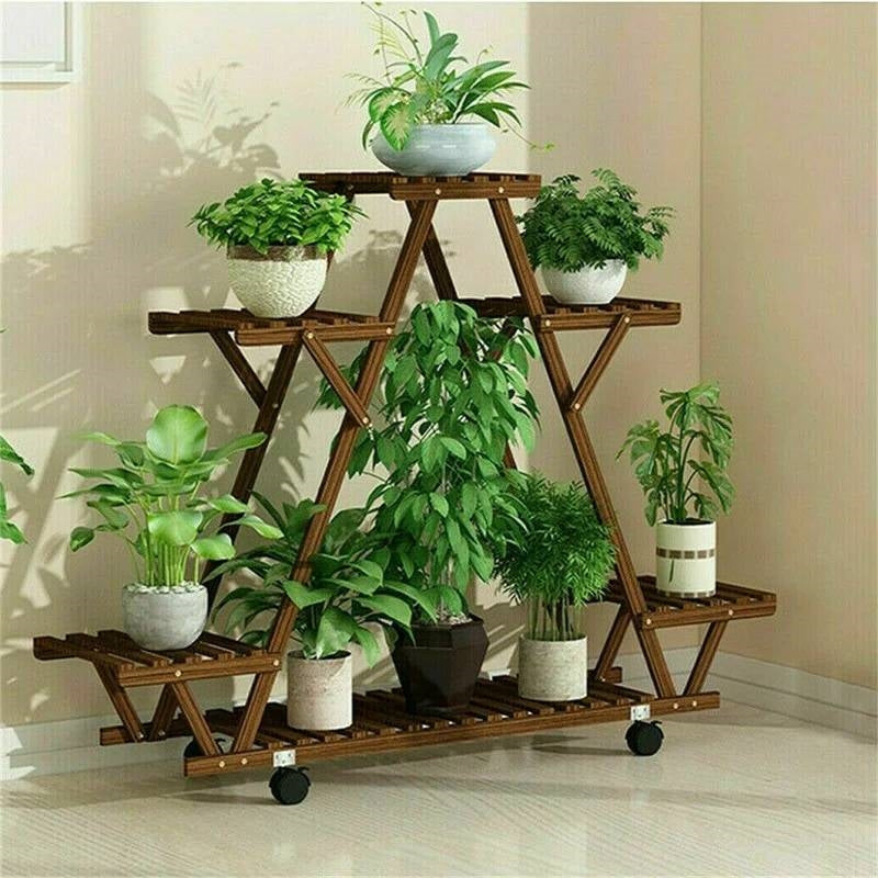 Multi-Tier Wooden Plant Stand
