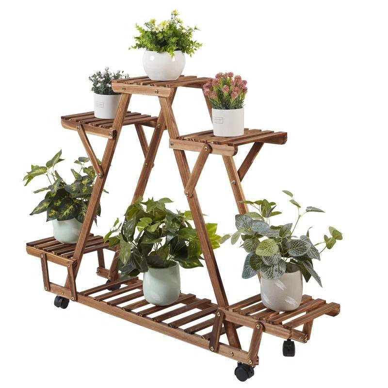 Multi-Tier Wooden Plant Stand