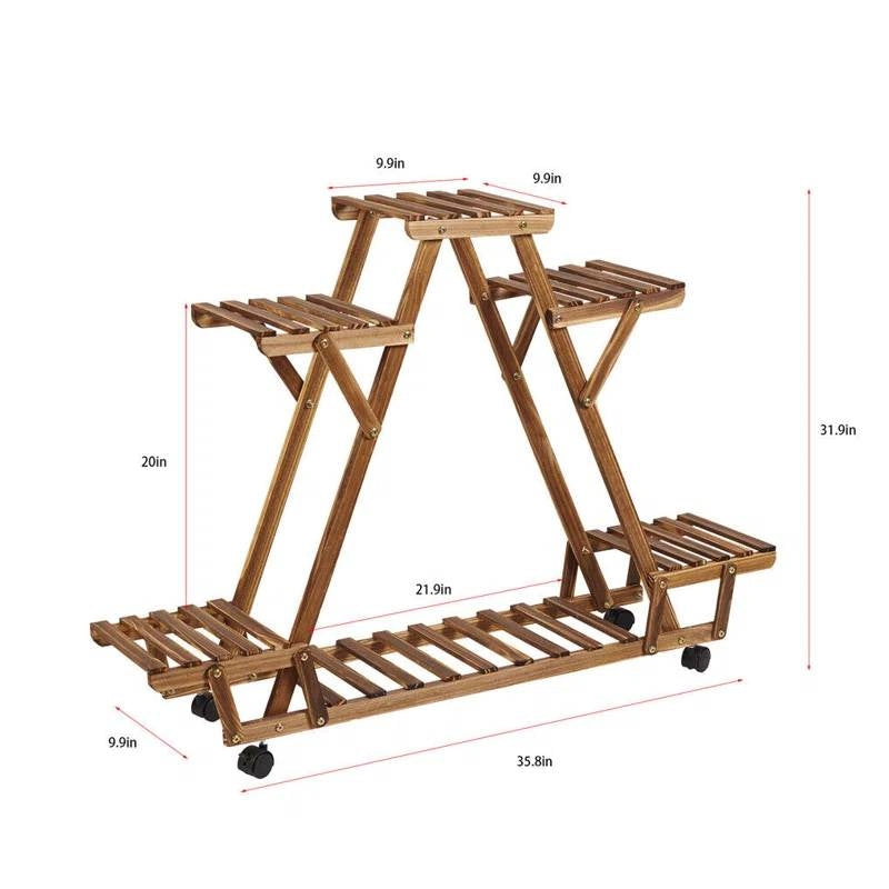 Multi-Tier Wooden Plant Stand