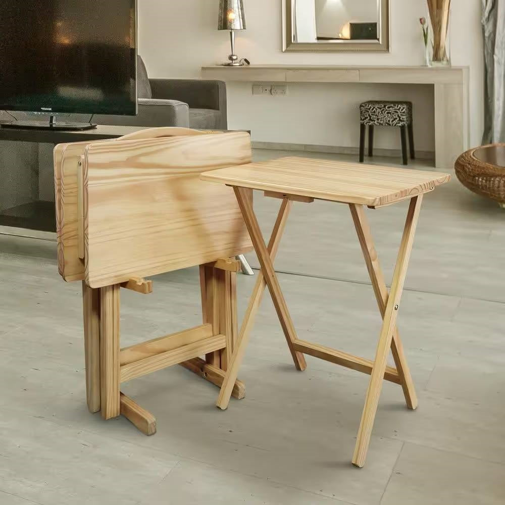 5 Pc. Natural Folding TV Tray