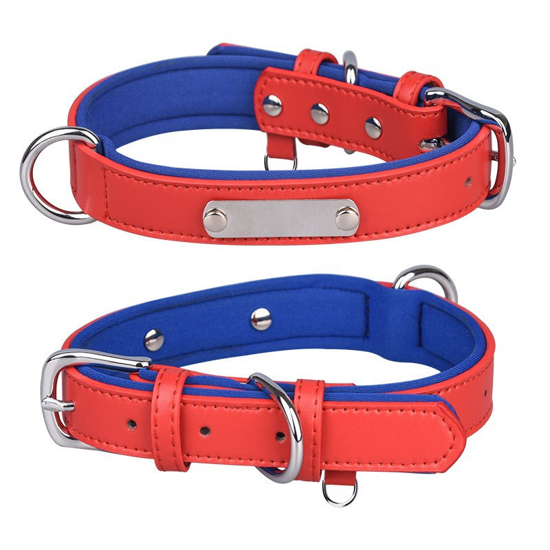 Leather Dog Collar w/Nameplate