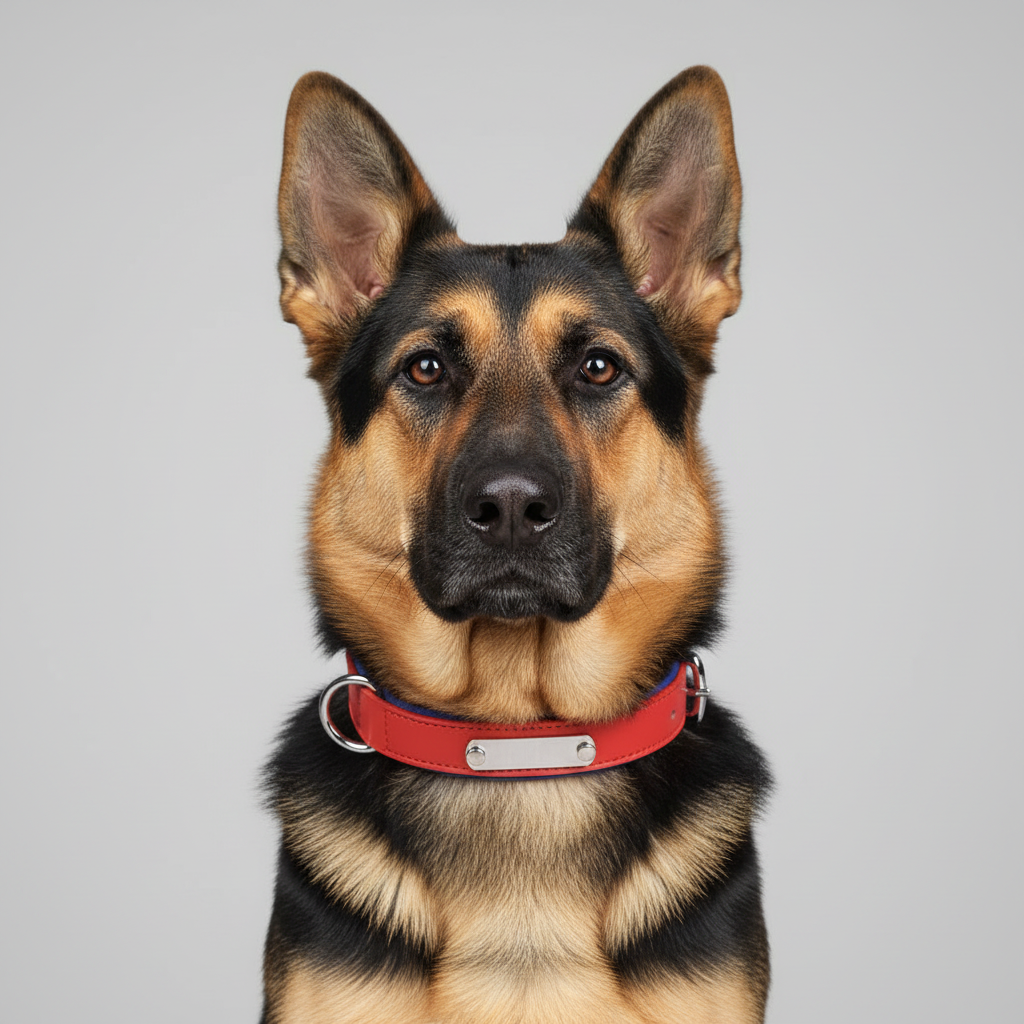 Leather Dog Collar w/Nameplate