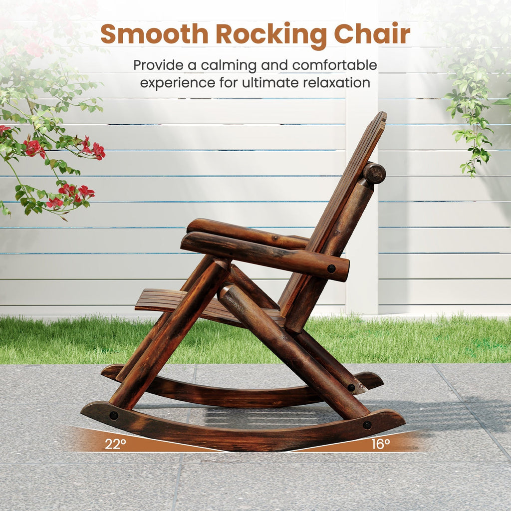 Wood Patio Rocking Chair