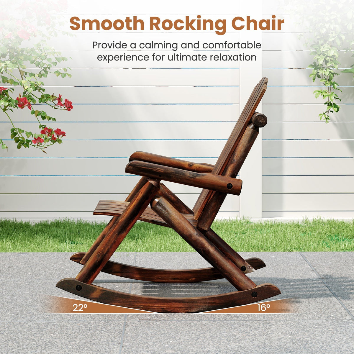 Wood Patio Rocking Chair