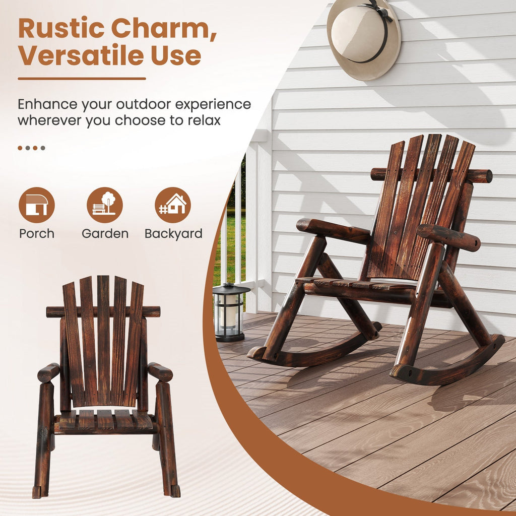 Wood Patio Rocking Chair