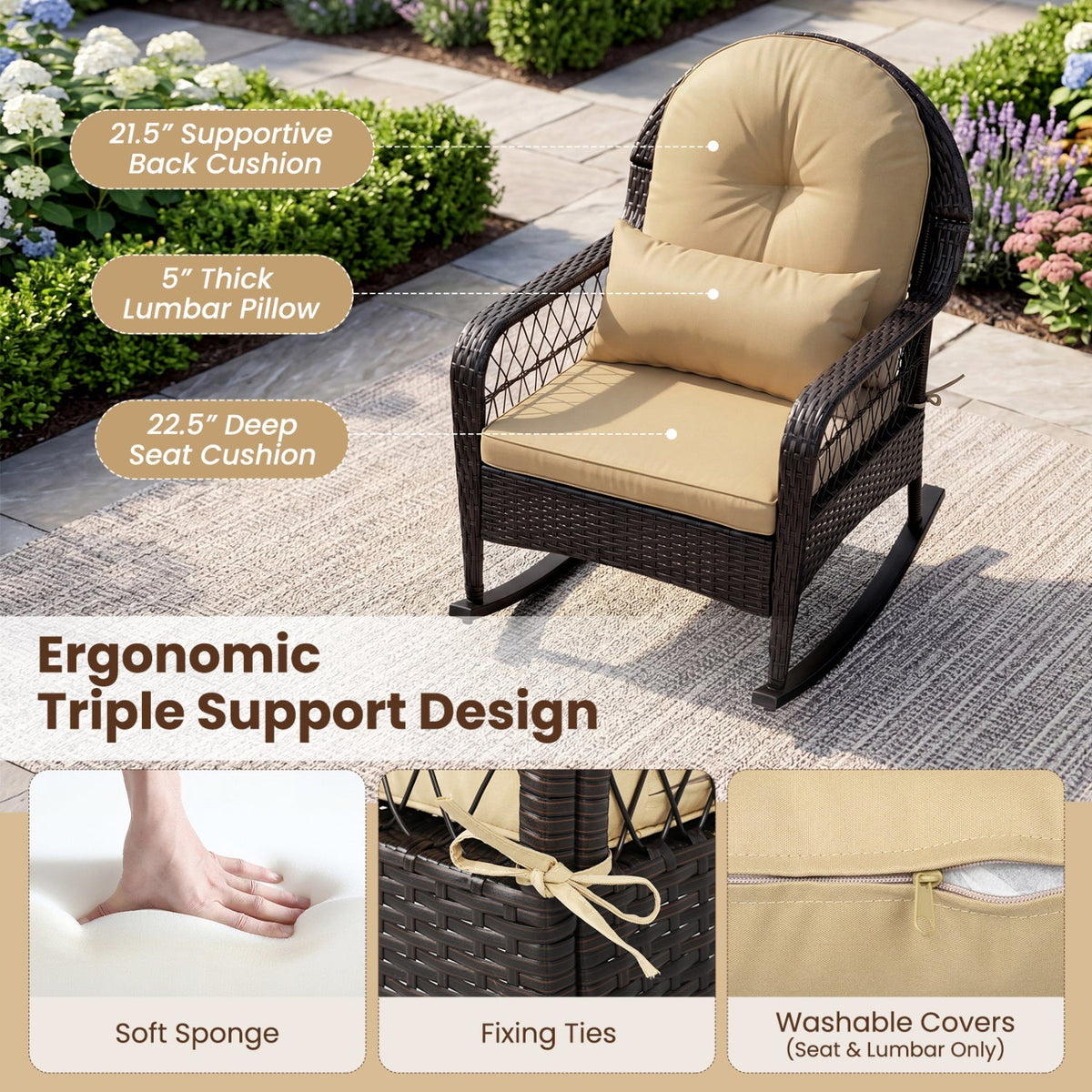 Outdoor Wicker Rocking Chair