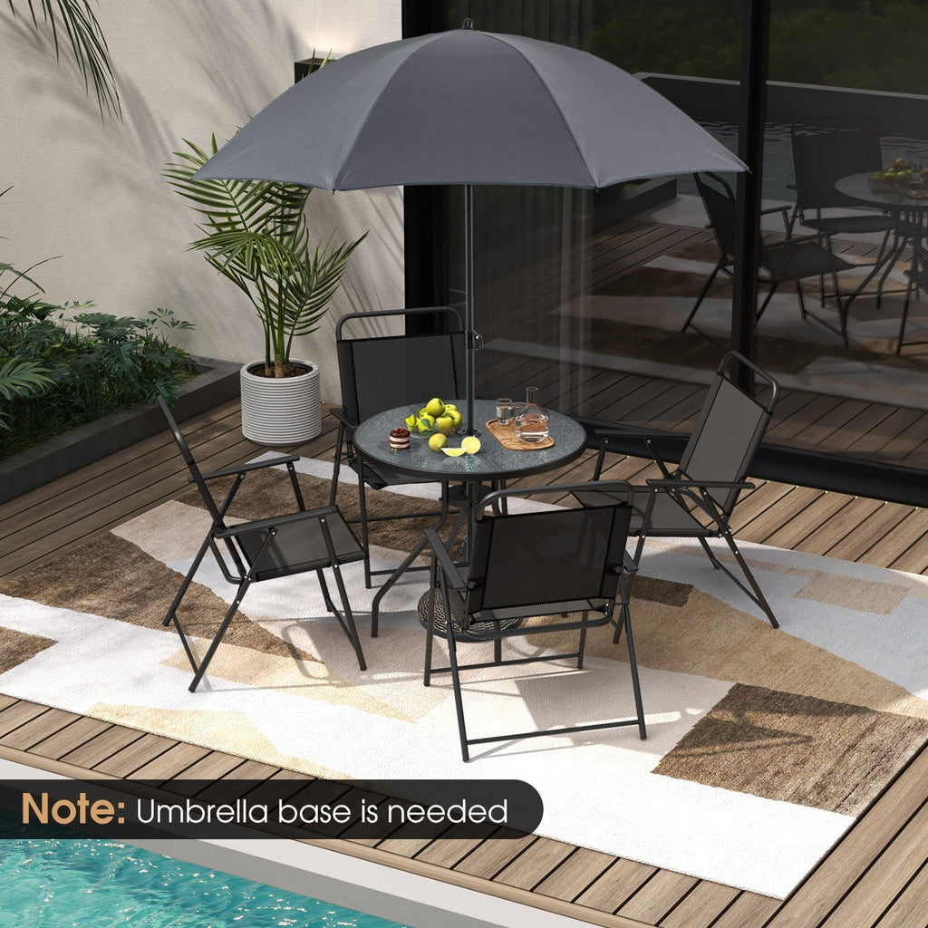 6 Pieces Patio Set w/Umbrella