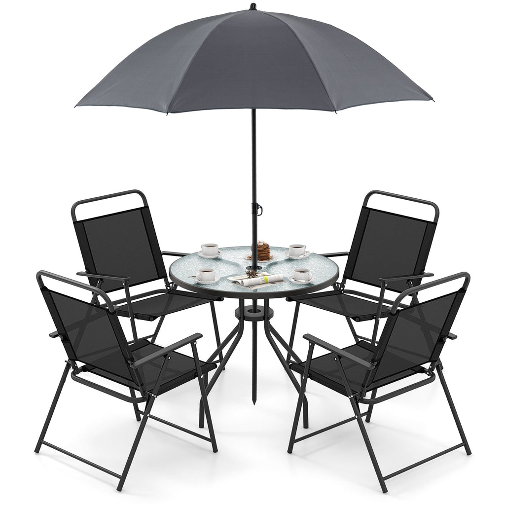 6 Pieces Patio Set w/Umbrella