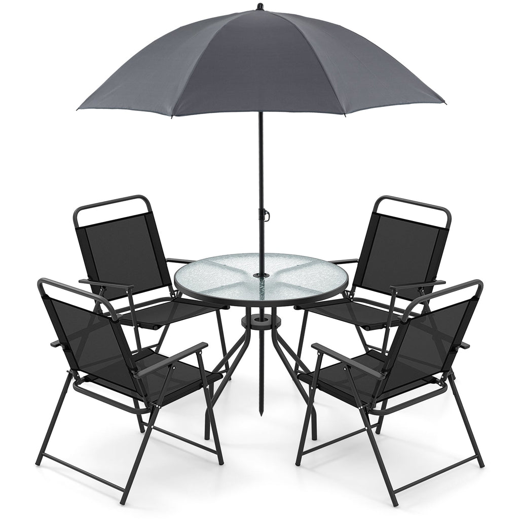 6 Pieces Patio Set w/Umbrella
