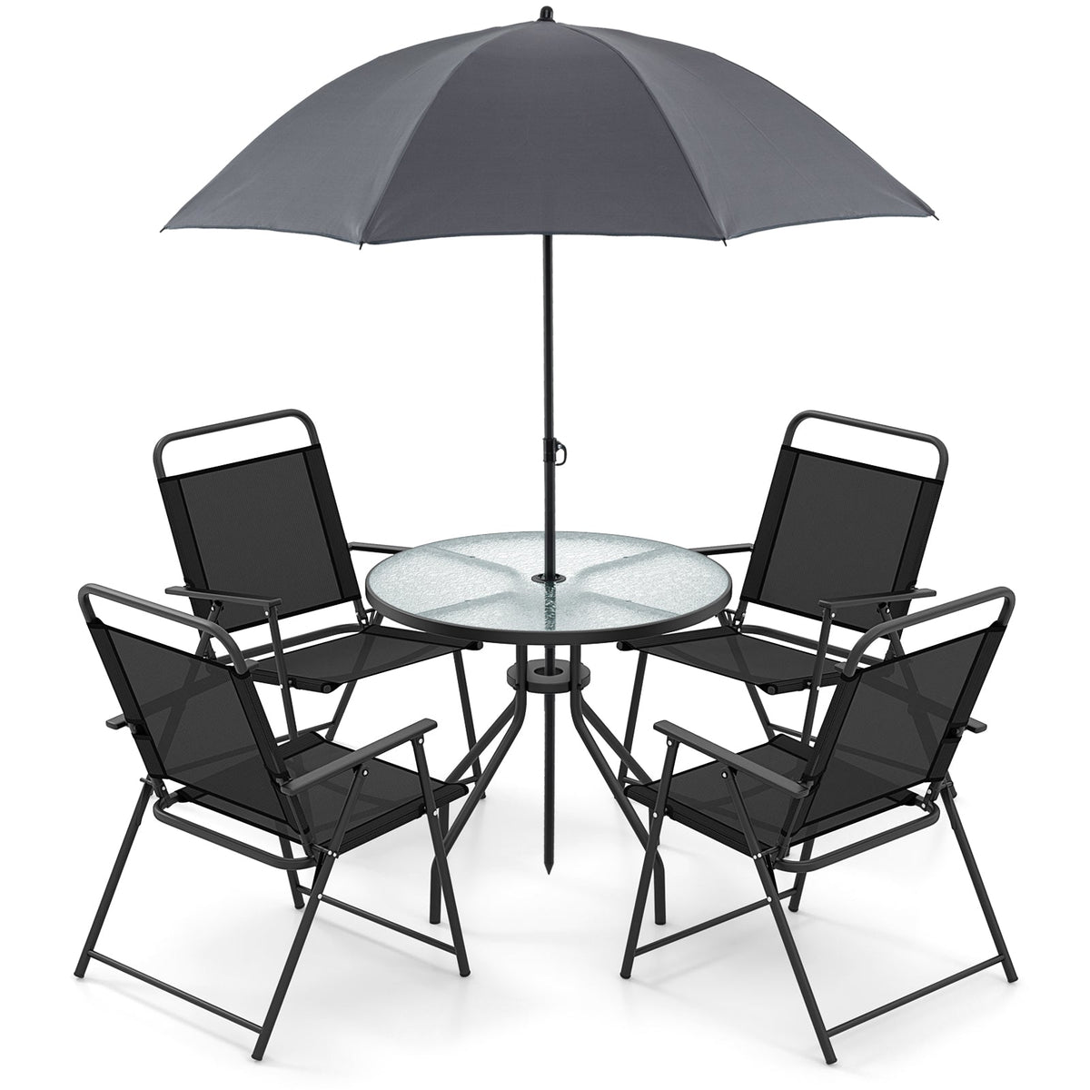 6 Pieces Patio Set w/Umbrella