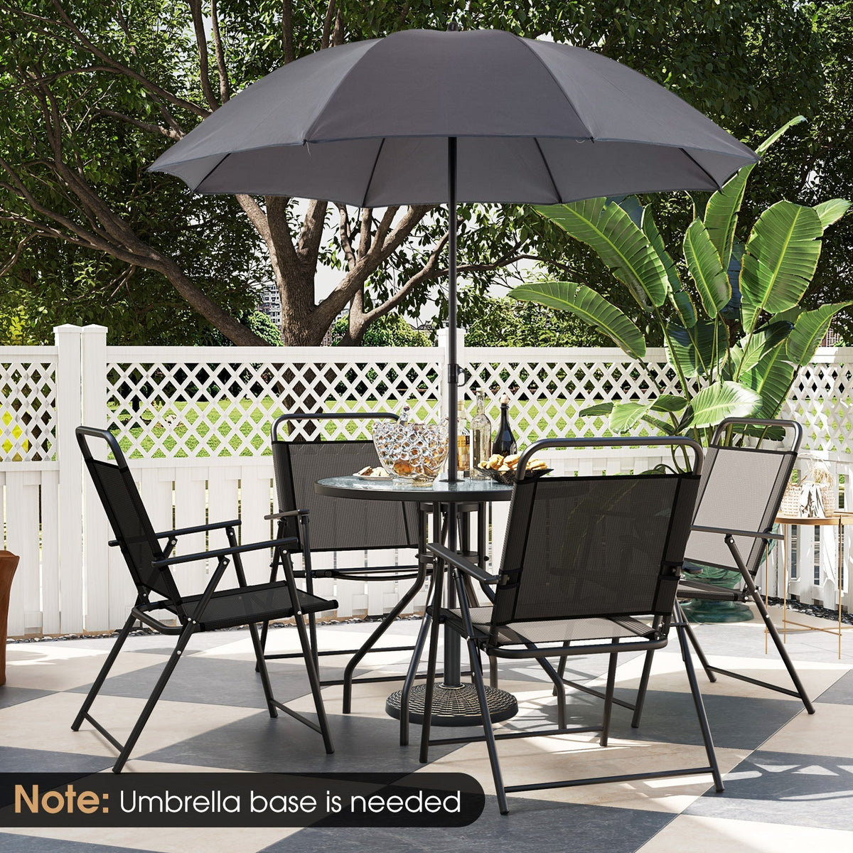 6 Pieces Patio Set w/Umbrella