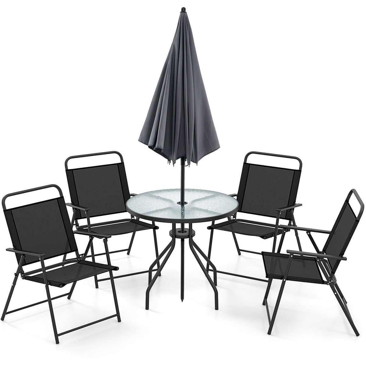 6 Pieces Patio Set w/Umbrella
