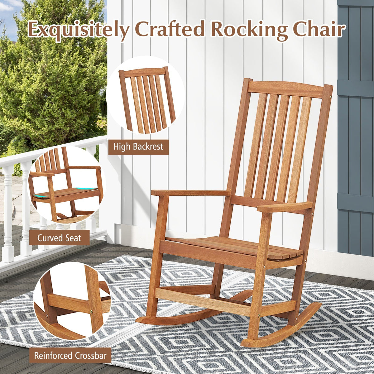 Patio High-Back Rocking Chair