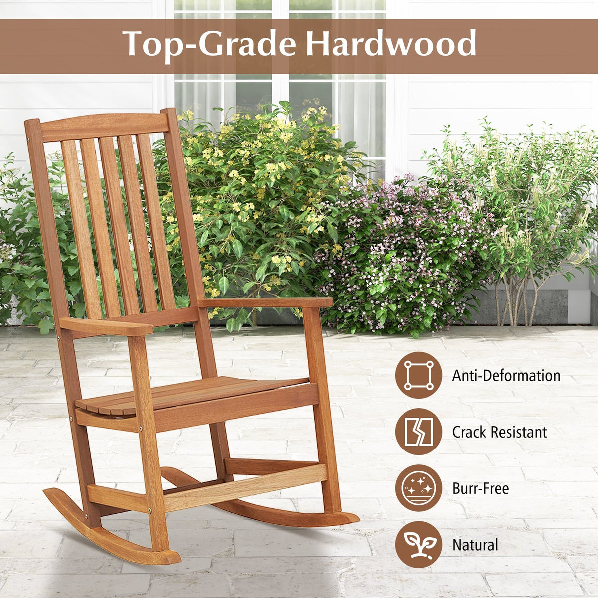 Patio High-Back Rocking Chair