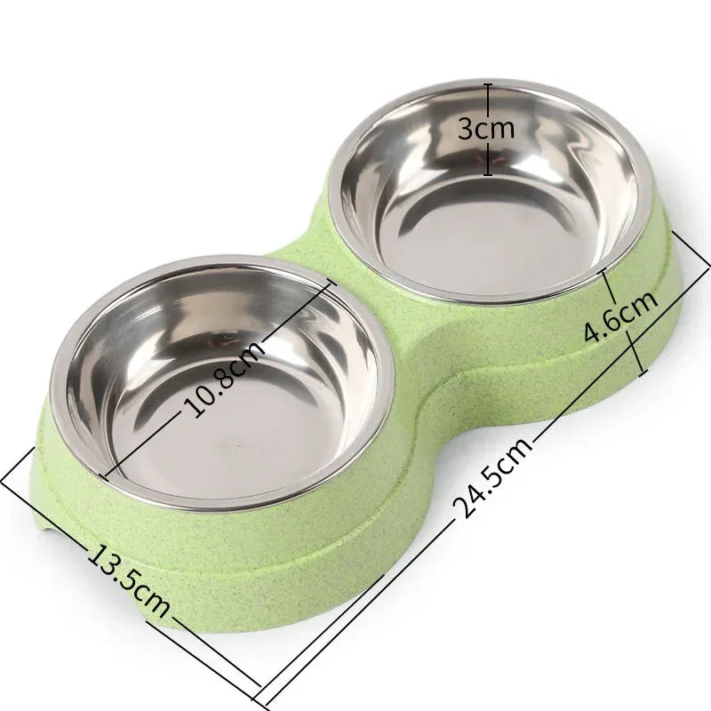 Stainless Double Bowl Feeder