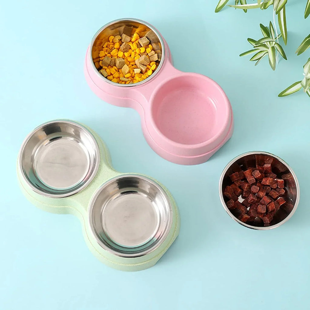 Stainless Double Bowl Feeder