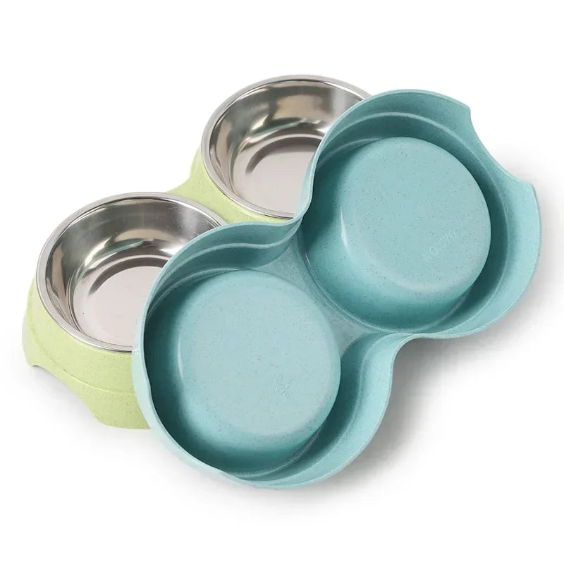 Stainless Double Bowl Feeder
