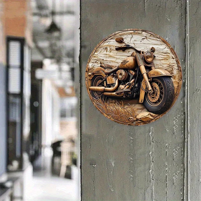 Faux Wooden Carved Wreath Sign