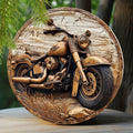Faux Wooden Carved Wreath Sign