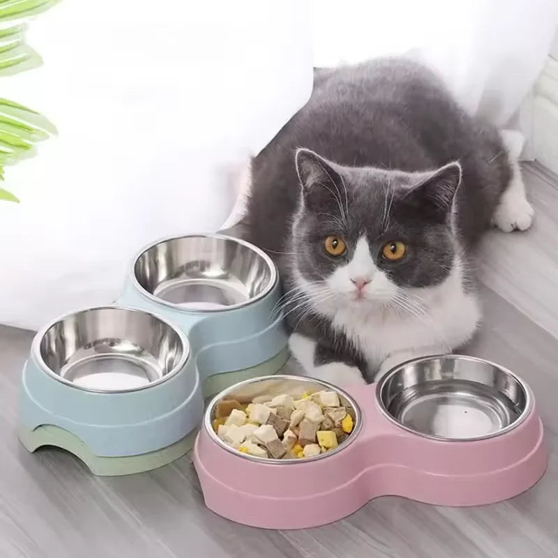 Stainless Double Bowl Feeder