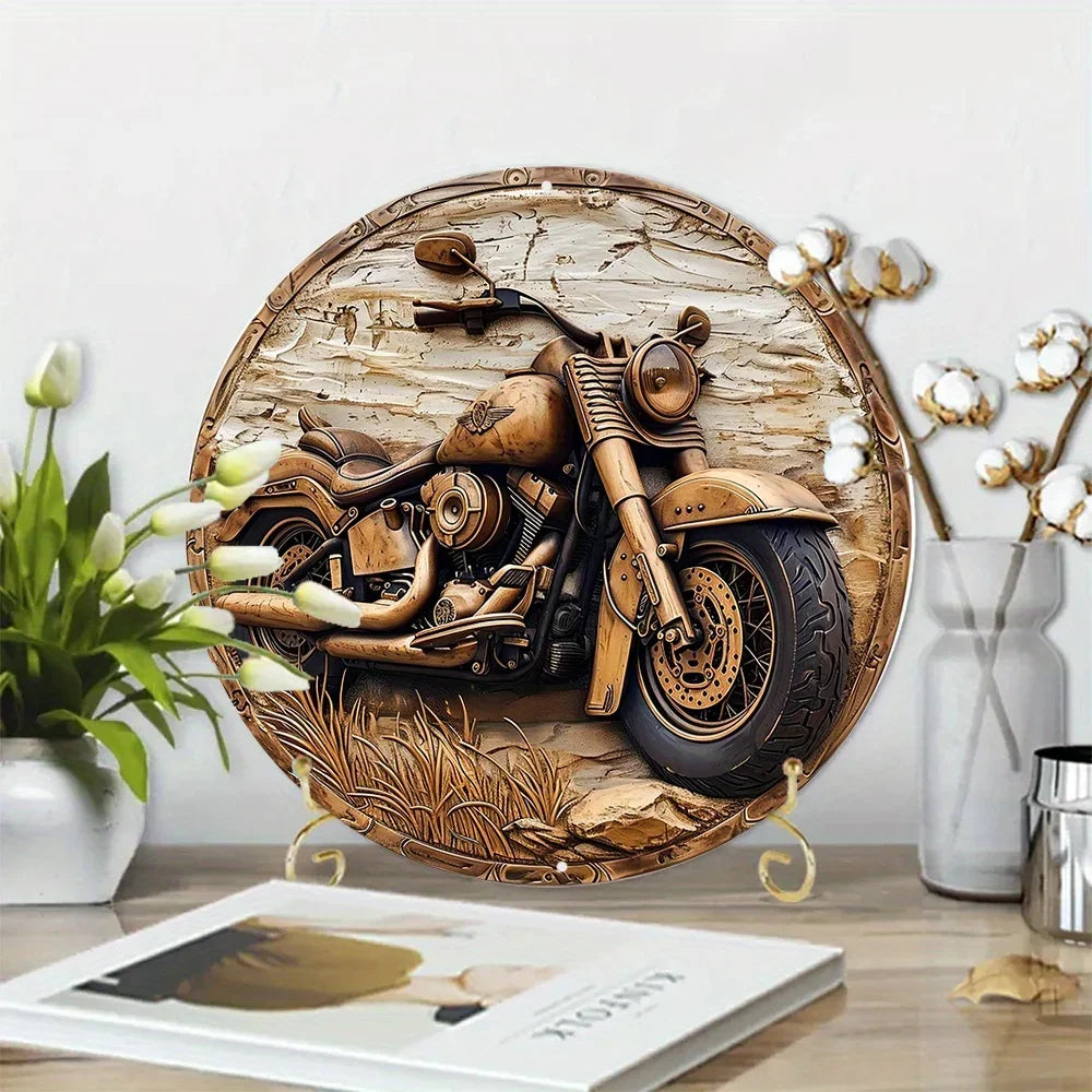 Faux Wooden Carved Wreath Sign