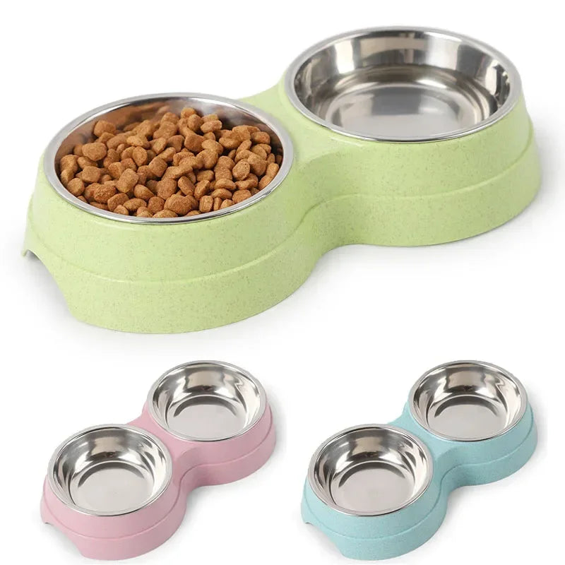 Stainless Double Bowl Feeder
