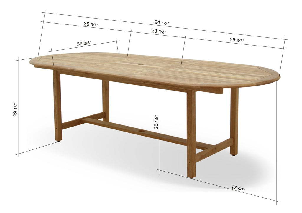 Teak Extendable Table Set