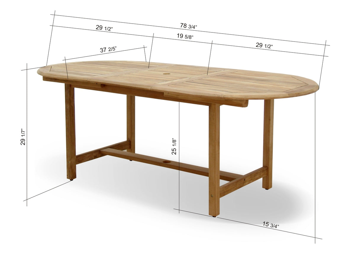 Teak Extendable Table Set