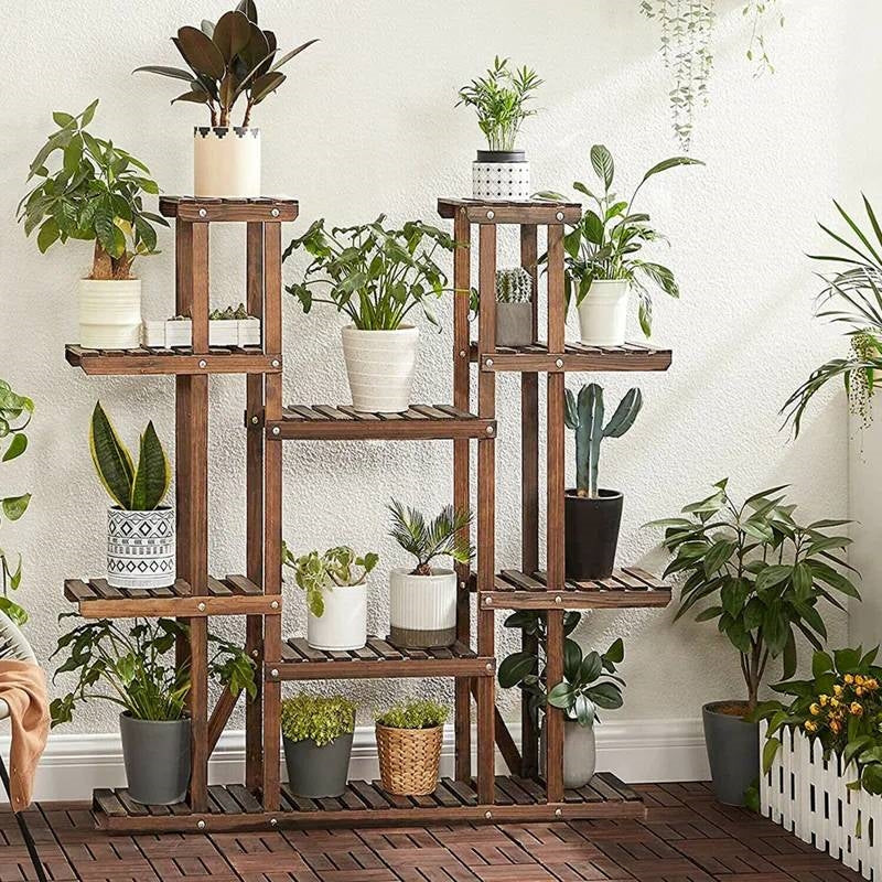 In/Out 11-Tier Wood Plant Stand