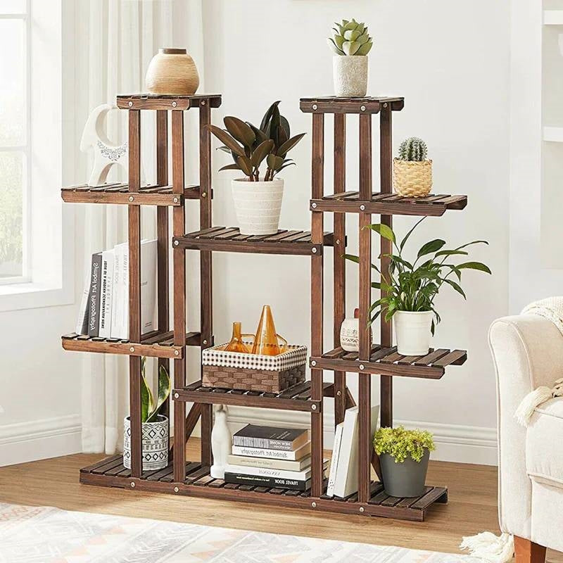 In/Out 11-Tier Wood Plant Stand