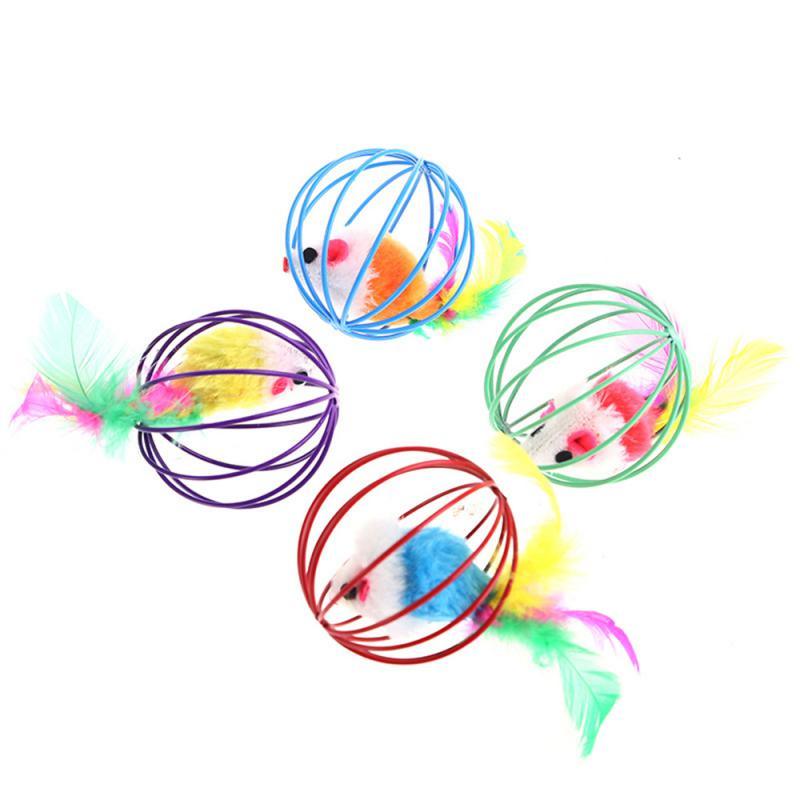 Feather, Bell And Mouse Cage Toy