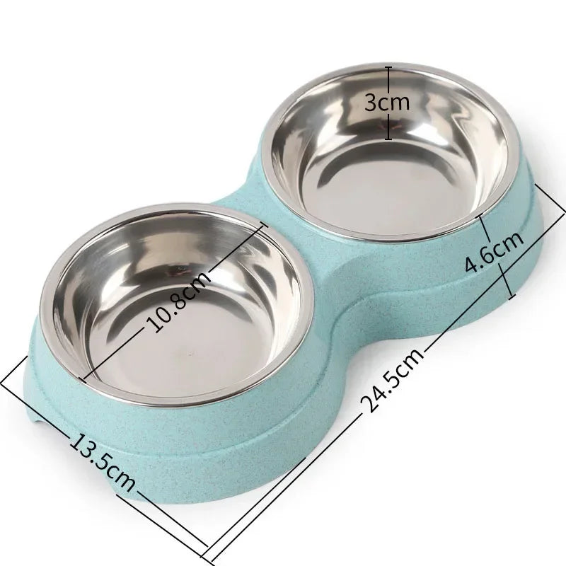 Stainless Double Bowl Feeder
