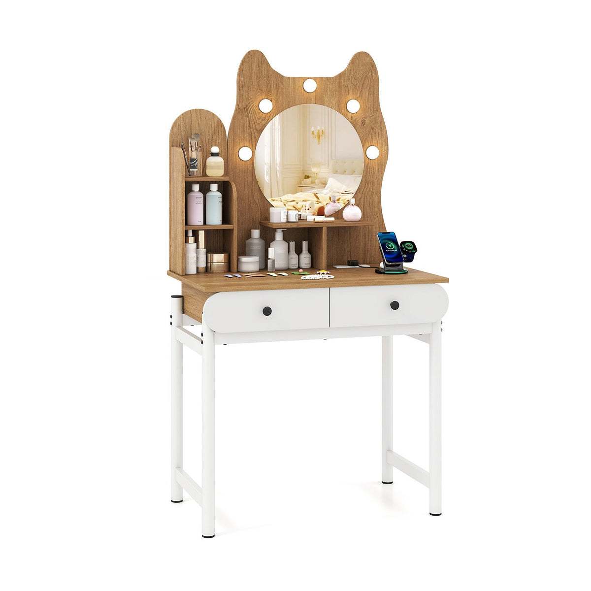 Lighted Cute Kitty Makeup Table