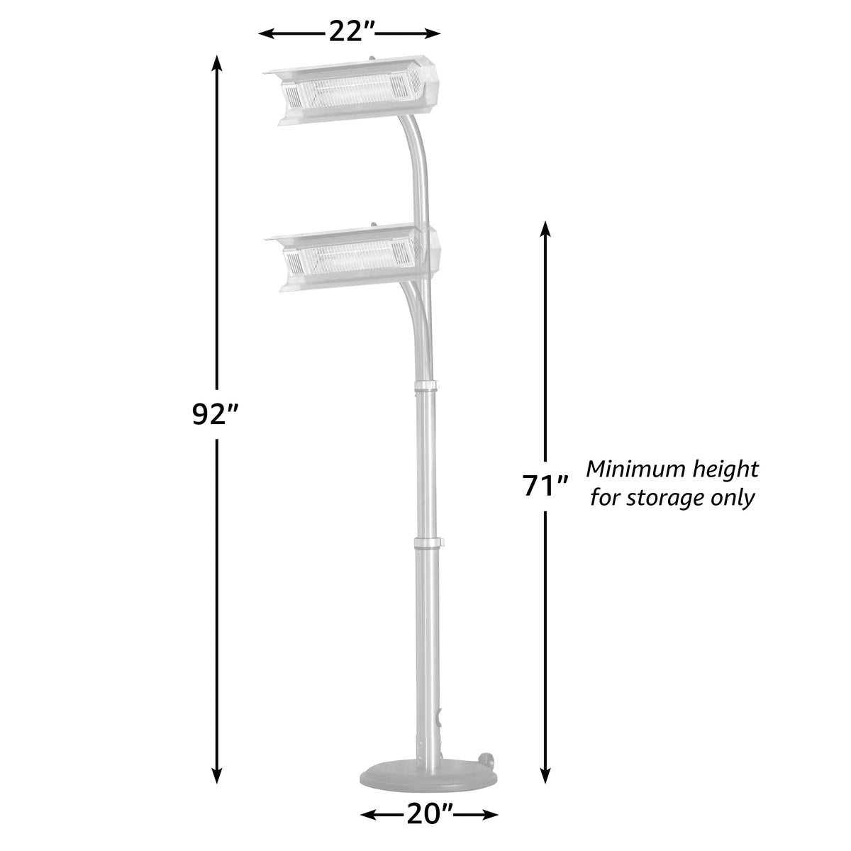 SS Telescoping Infrared Patio Heater